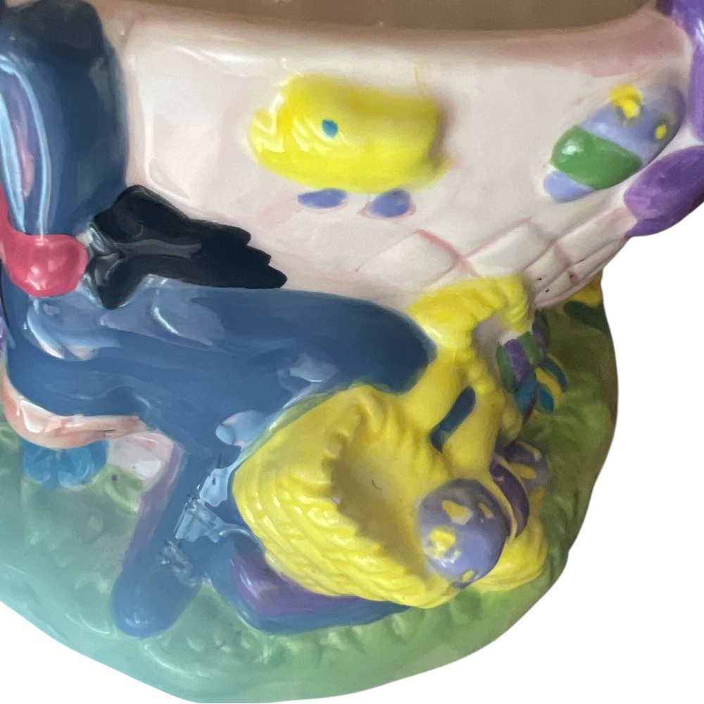 Disney Winnie the Pooh Easter Basket 2000 Ceramic FTD Piglet Eeyore Figurine - Picture 4 of 7